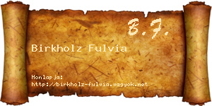 Birkholz Fulvia névjegykártya